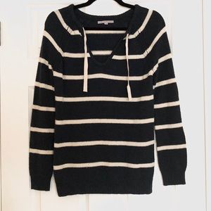 Gap Navy and Cream Stripe Drawstring Sweater